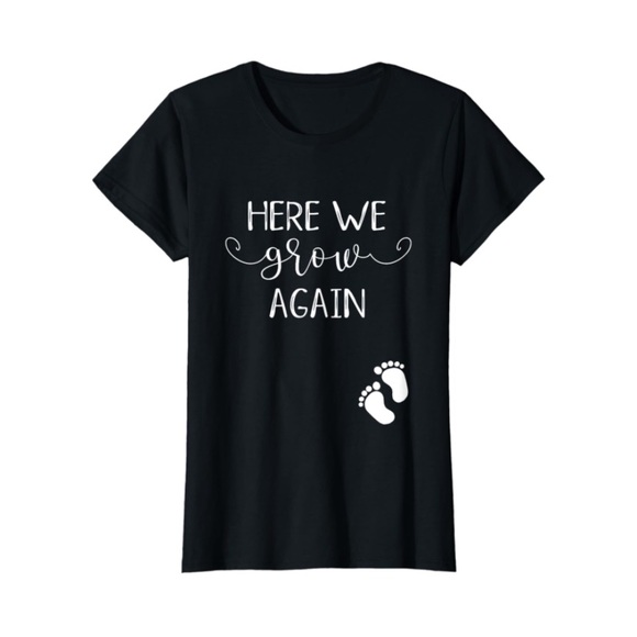 🎉 Host Pick🎉 “Here We Grow Again” pregnancy Announcement Shirt (Worn ONCE) - Picture 1 of 6